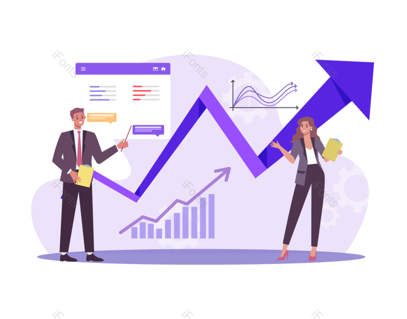 扁平插画图片,商业插画元素,商务PNG,办公免抠素材